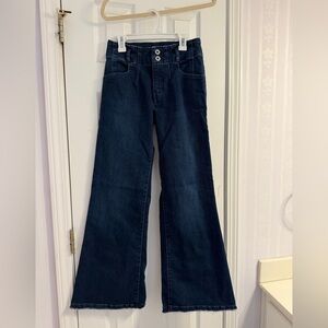 Maeve by Anthropologie High Rise Flare Dark Wash Jeans size 26